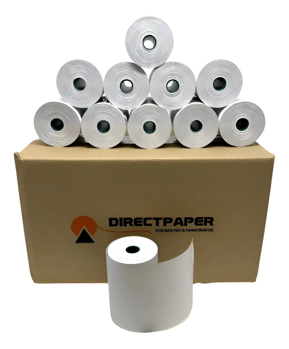 Kit 30 Rolos Bobina Térmica 80x40 Automação Comercial PDV - Branca | Direct Paper